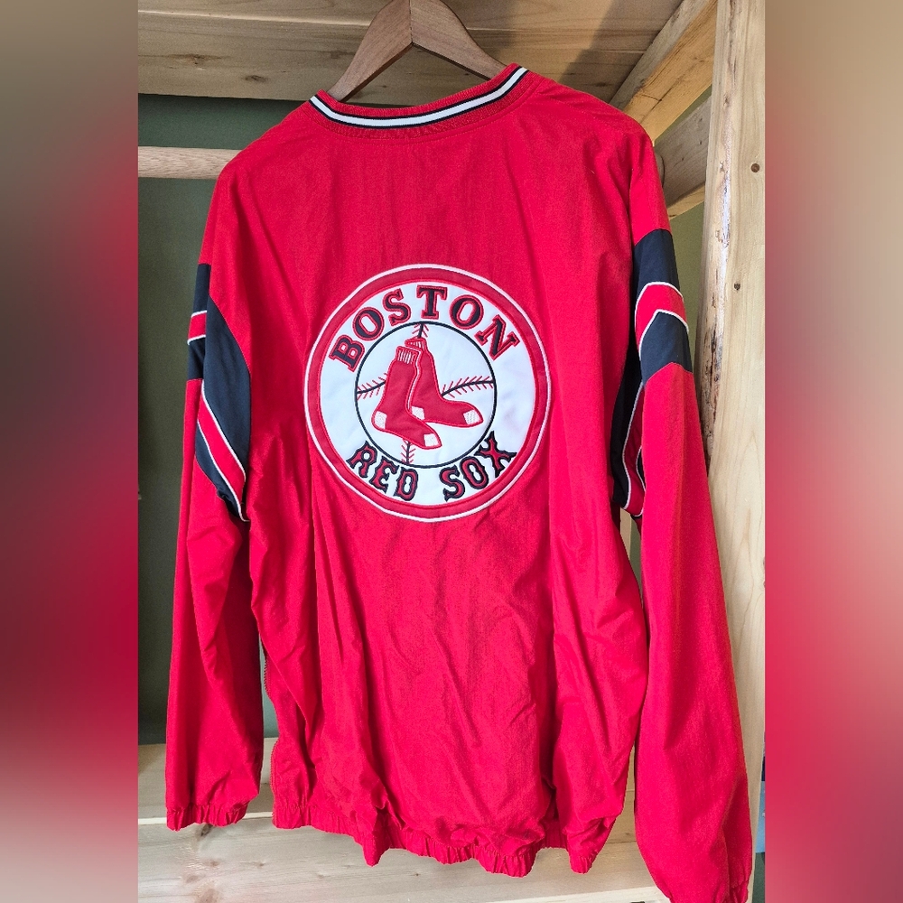 Red Red Sox Unisex Pullover Jacket With Pockets And Side Zipper Size XL - Picture 2 of 6